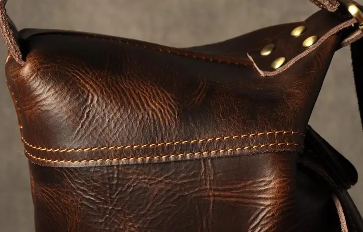 Leather Cool Mens Chest Bag Sling Bag Sling Crossbody Bag for men