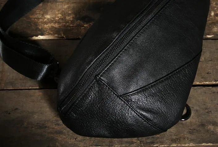 Leather Mens Cool Chest Bag Sling Bag Shoulder Sling Bag Travel Sling Bag for men