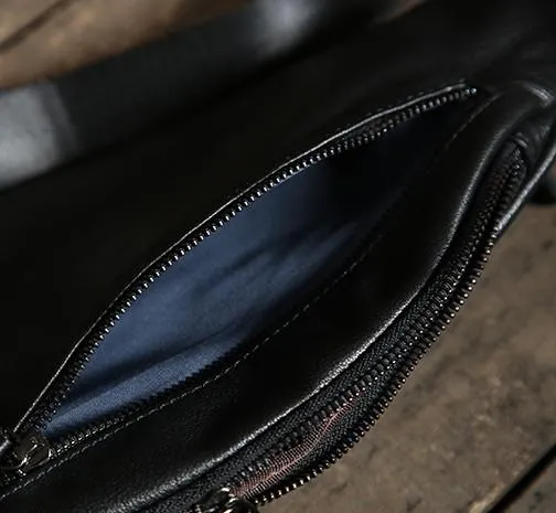 Leather Mens Cool Chest Bag Sling Bag Shoulder Sling Bag Travel Sling Bag for men