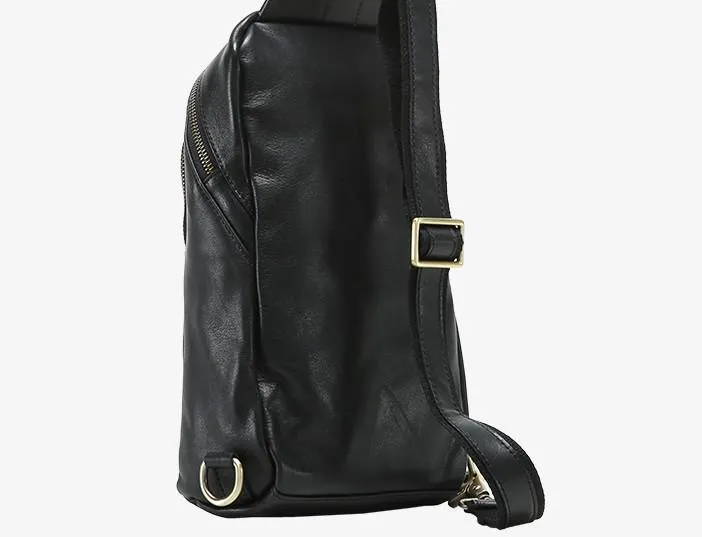 Leather Mens Cool Sling Bag Chest Bag Sling Crossbody Bag for men