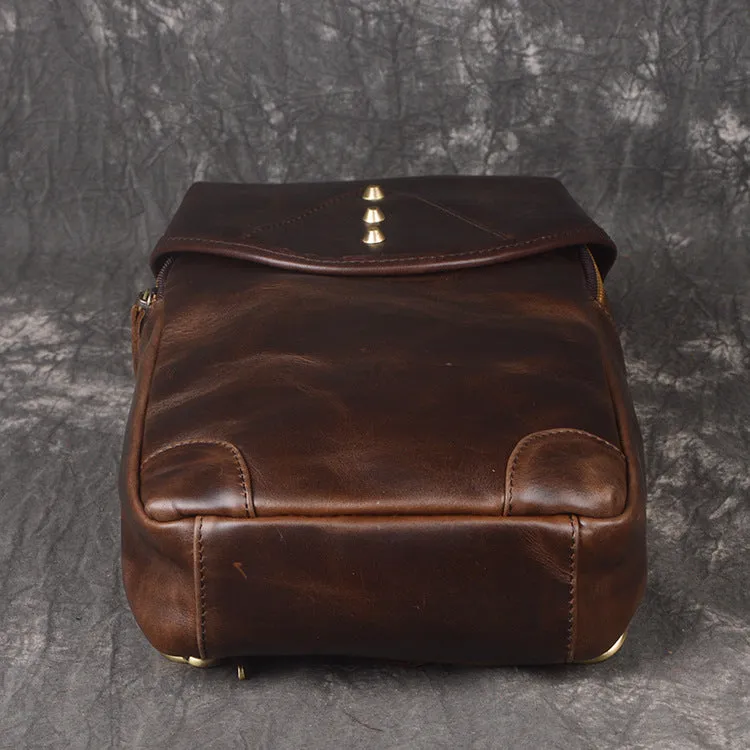 LEATHER MENS COOL SLING BAG CROSSBODY BAG CHEST BAG FOR MEN