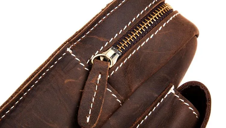 Leather Mens Cool Sling Bag Crossbody Bag Chest Bag for men