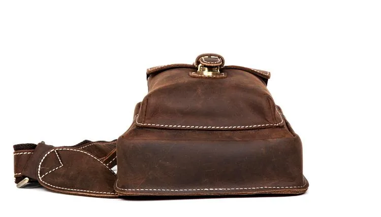 Leather Mens Cool Sling Bag Crossbody Bag Chest Bag for men