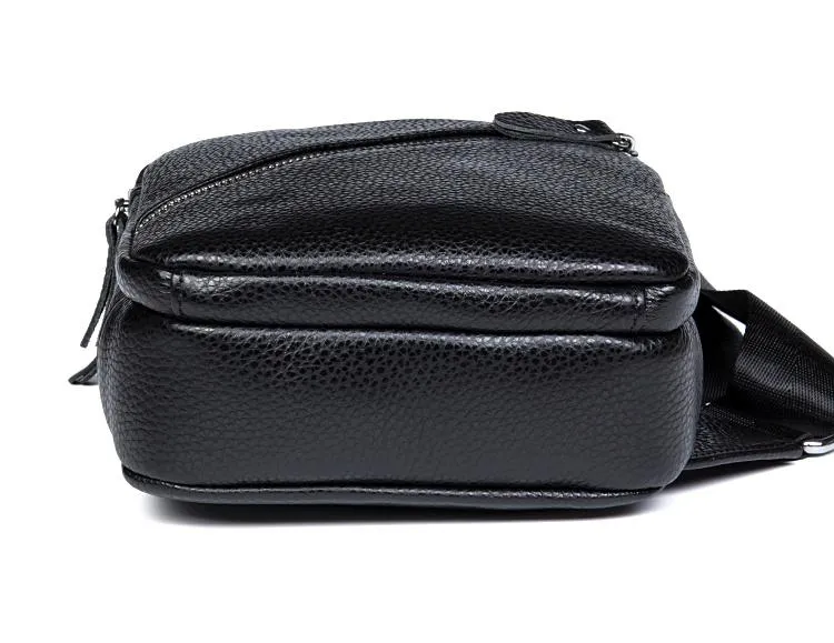 Leather Mens Cool Sling Bag Crossbody Bag Chest Bag for men