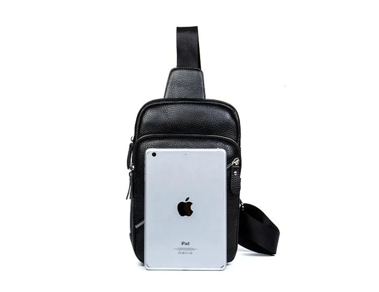 Leather Mens Cool Sling Bag Crossbody Bag Chest Bag for men