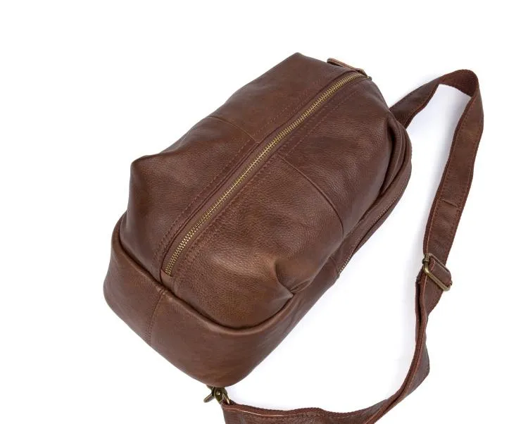 Leather Mens Cool Sling Bag Crossbody Bag Chest Bag for men