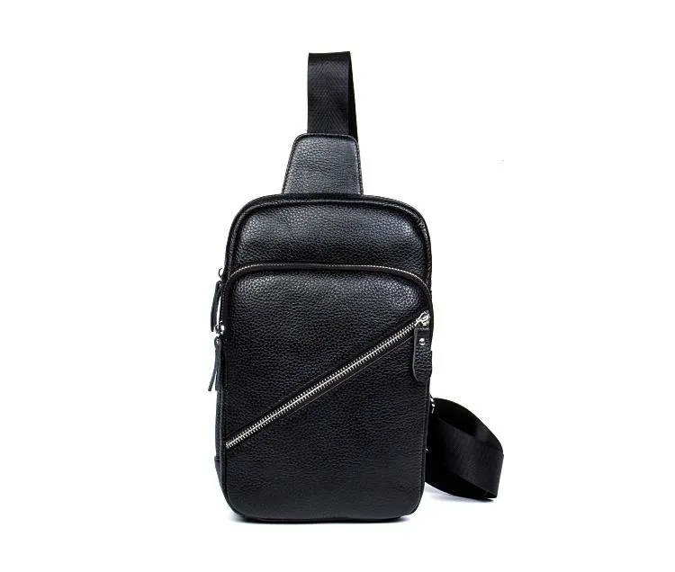 Leather Mens Cool Sling Bag Crossbody Bag Chest Bag for men