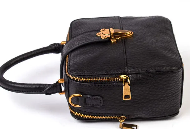 Leather Womens Handbag Square Shoulder Bag Purse For Women