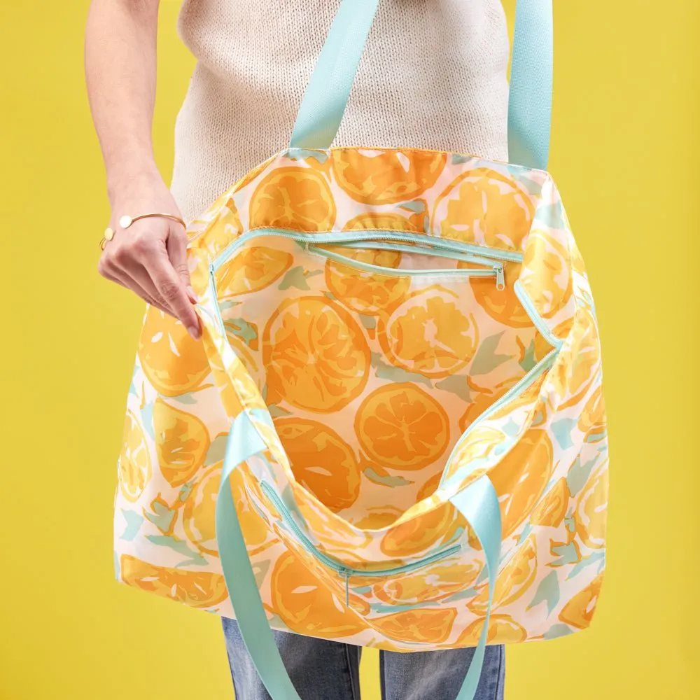 Lemon Slices Splash Proof Beach Bag