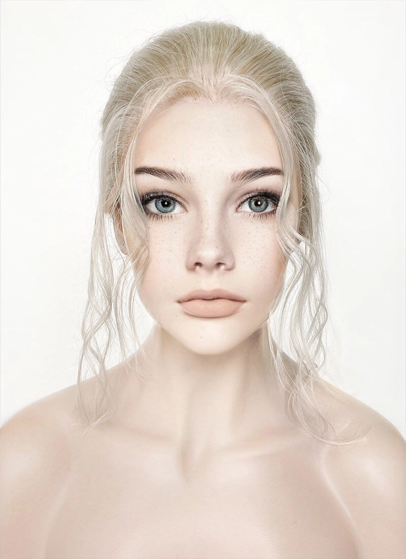 Light Ash Blonde Braided Lace Front Synthetic Wig LF2132