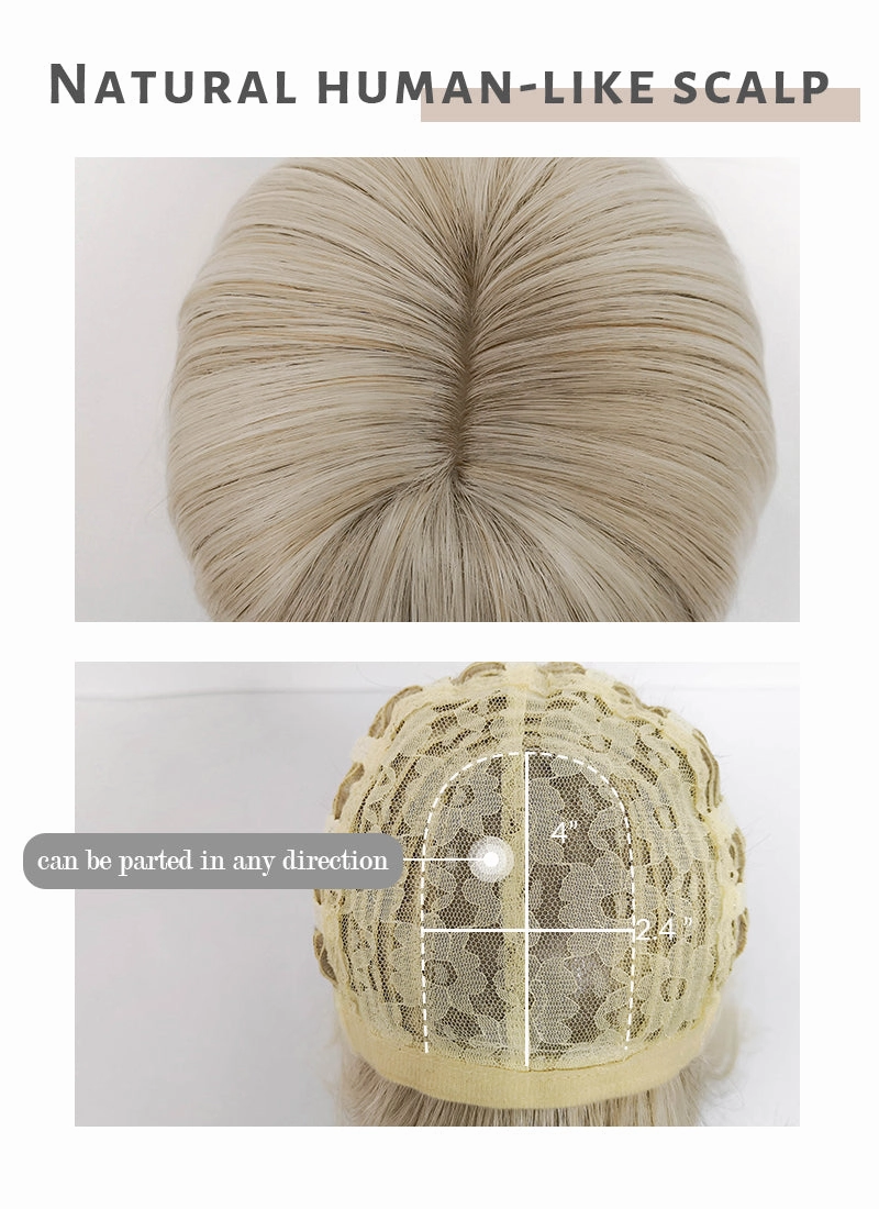 Light Ash Blonde Straight Bob Synthetic Wig NS254
