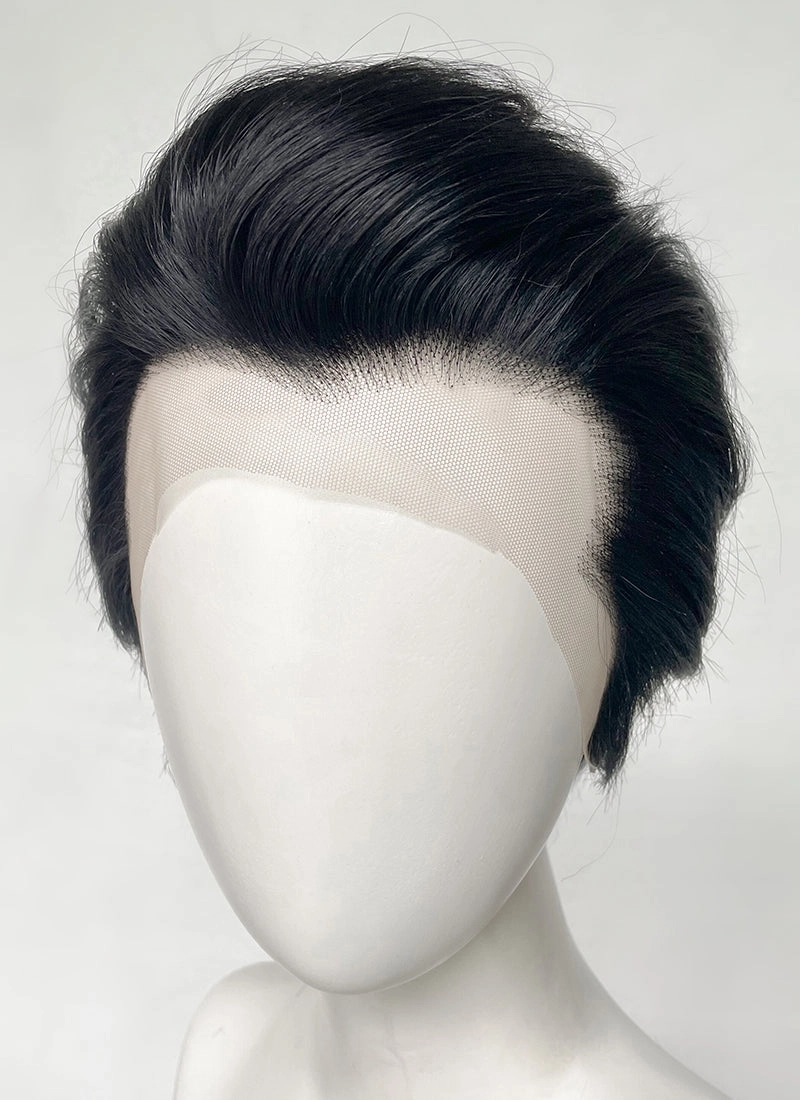 Like a Dragon Kazuma Kiryu Black Straight Slicked Back Lace Front Synthetic Men's Wig LF6010B