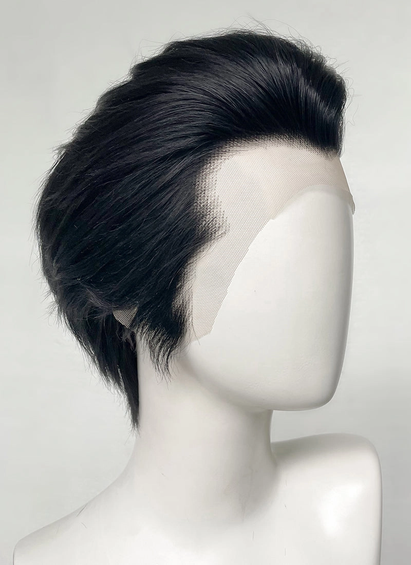 Like a Dragon Kazuma Kiryu Black Straight Slicked Back Lace Front Synthetic Men's Wig LF6010B