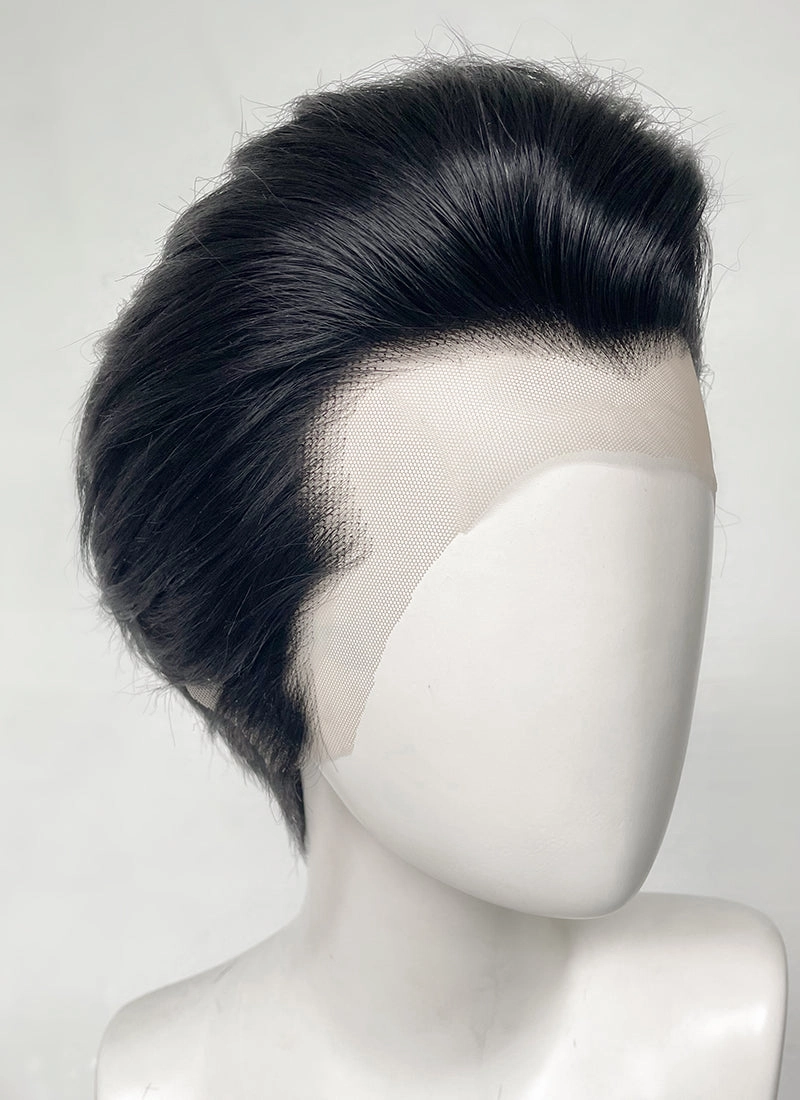 Like a Dragon Kazuma Kiryu Black Straight Slicked Back Lace Front Synthetic Men's Wig LF6010B