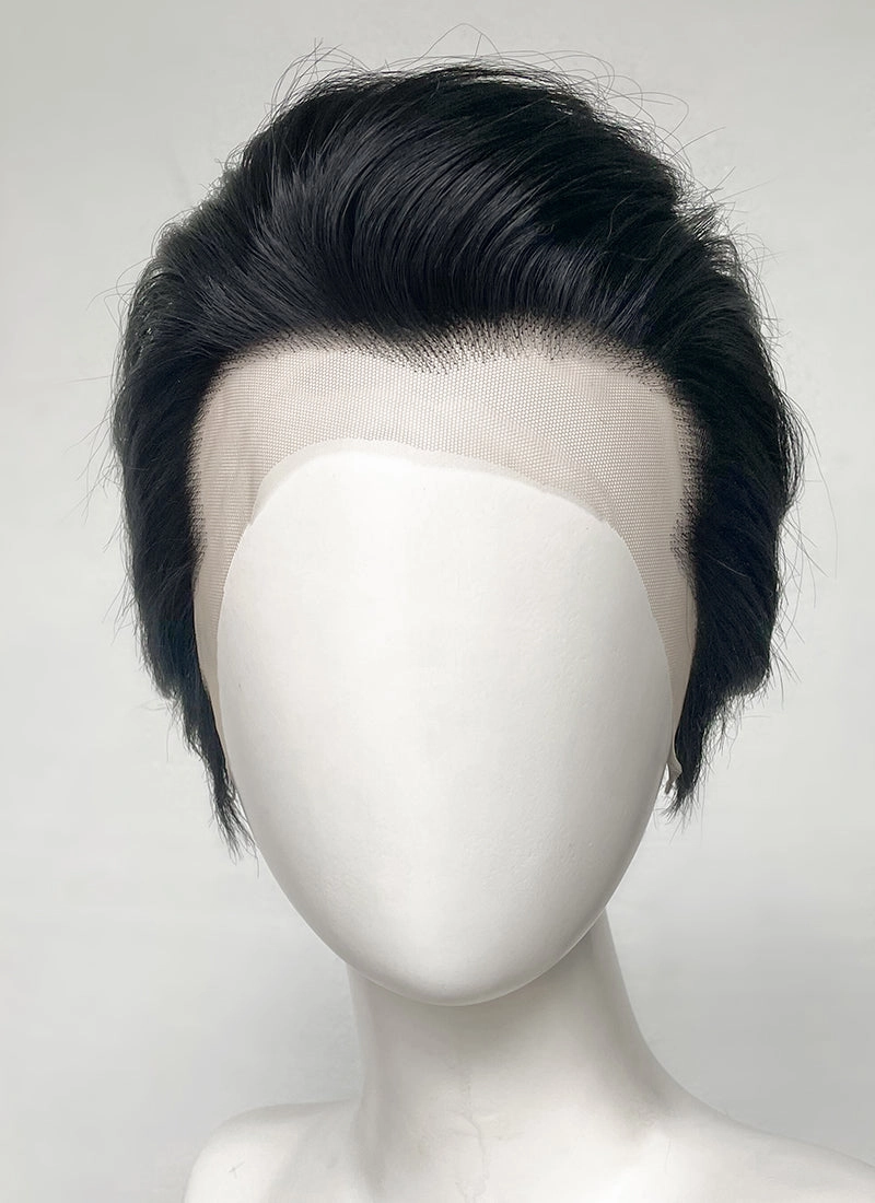 Like a Dragon Kazuma Kiryu Black Straight Slicked Back Lace Front Synthetic Men's Wig LF6010B