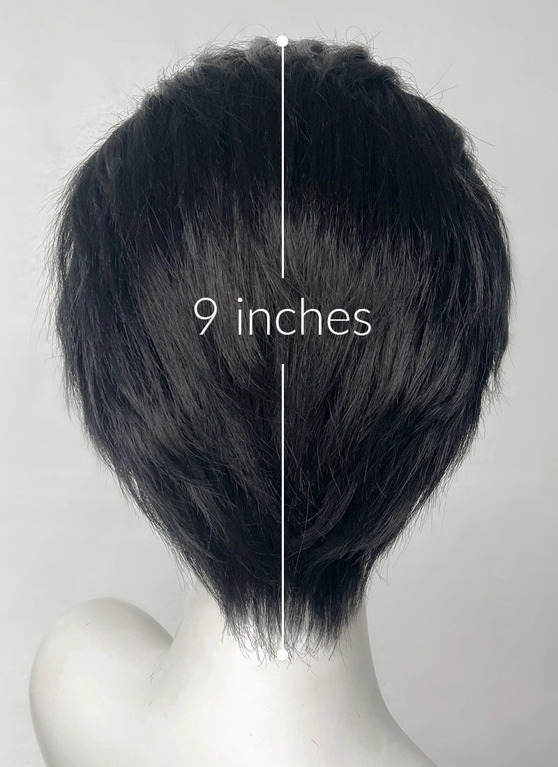 Like a Dragon Kazuma Kiryu Black Straight Slicked Back Lace Front Synthetic Men's Wig LF6010B