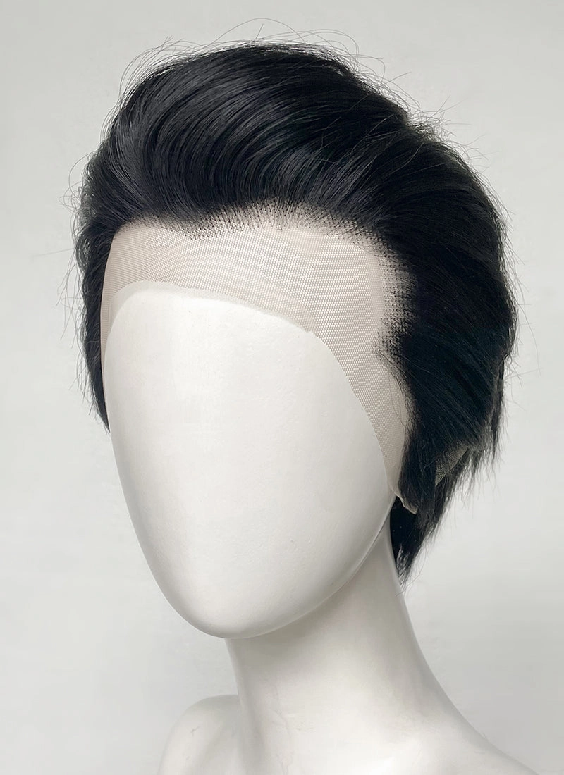 Like a Dragon Kazuma Kiryu Black Straight Slicked Back Lace Front Synthetic Men's Wig LF6010B