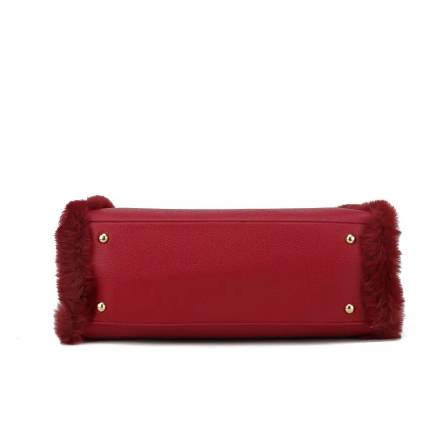 Liza Vegan Leather with faux fur Womens Tote Bag