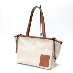 Loewe ivory Canvas Leather Tote Bag (Pre-Owned)