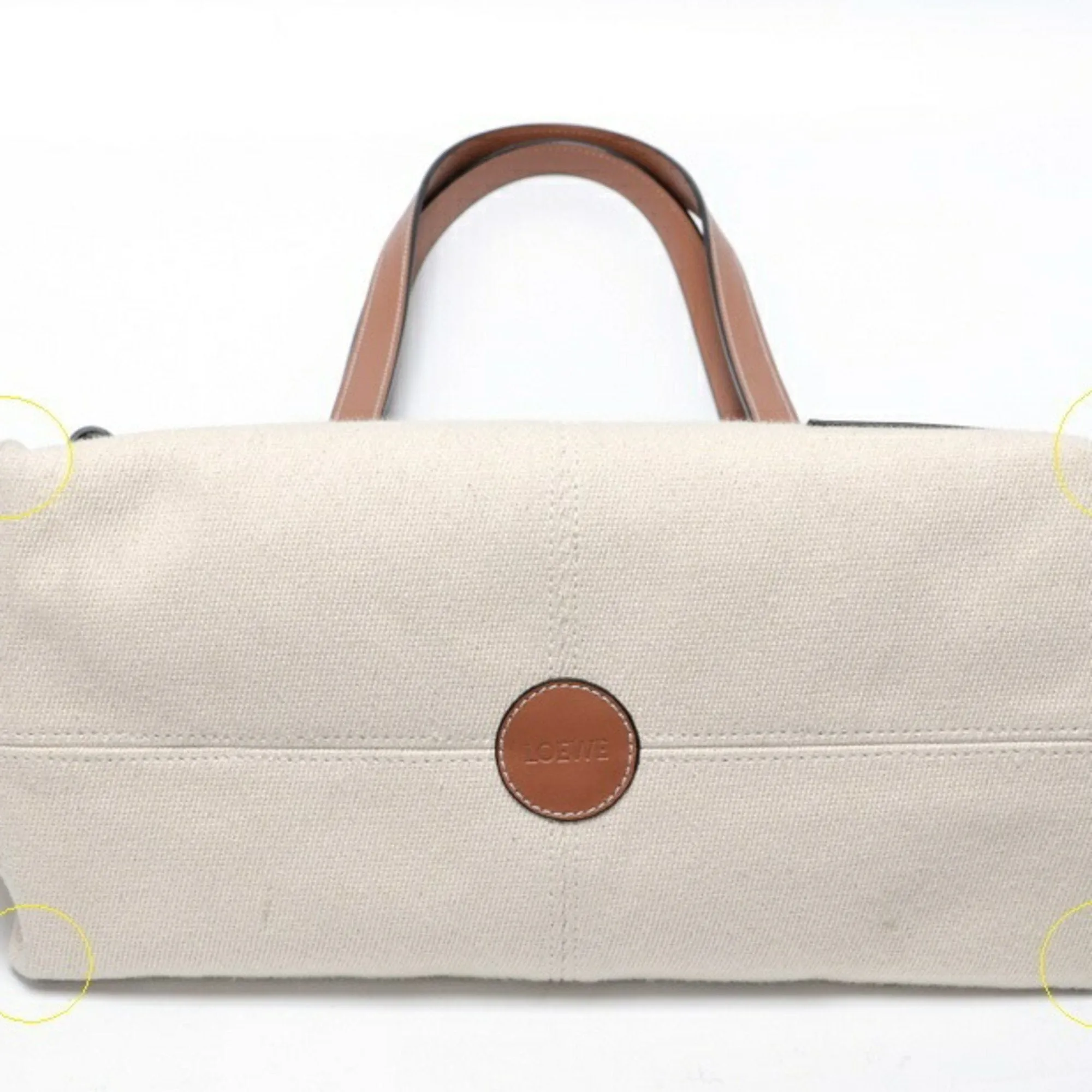 Loewe ivory Canvas Leather Tote Bag (Pre-Owned)