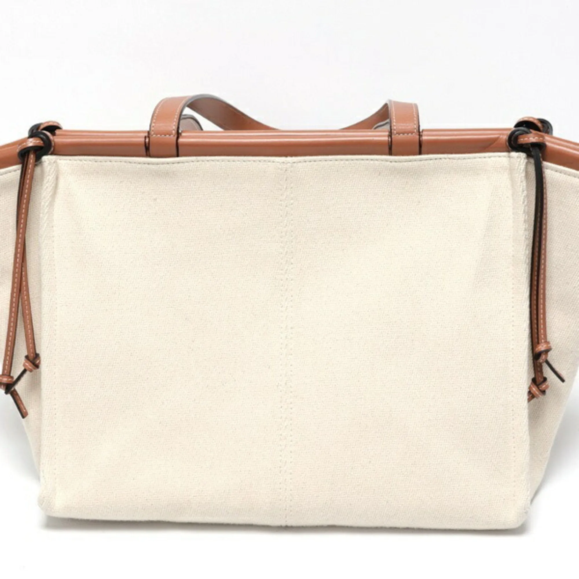 Loewe ivory Canvas Leather Tote Bag (Pre-Owned)