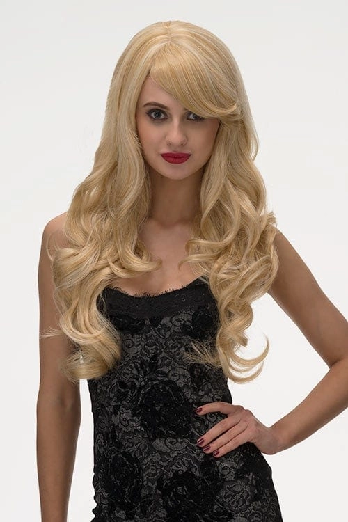 Long golden blonde wig, with extra long waves: Cassidy