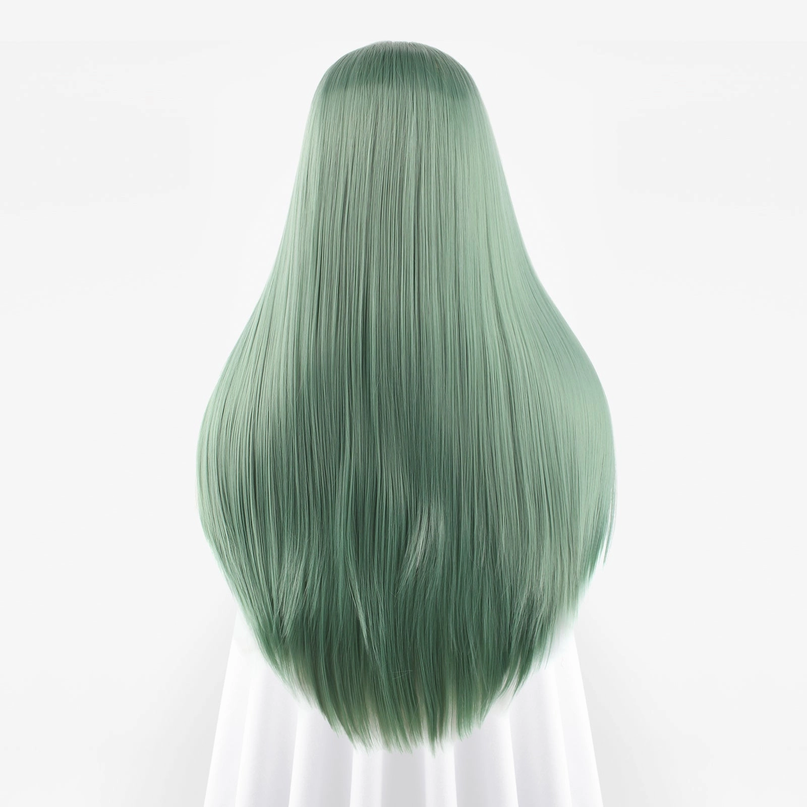 Long Straight Green Synthetic Lace Front Wig For Women
