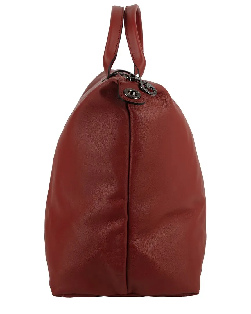 Longchamp Le Pliage Cuir Leather Top Handle Bag