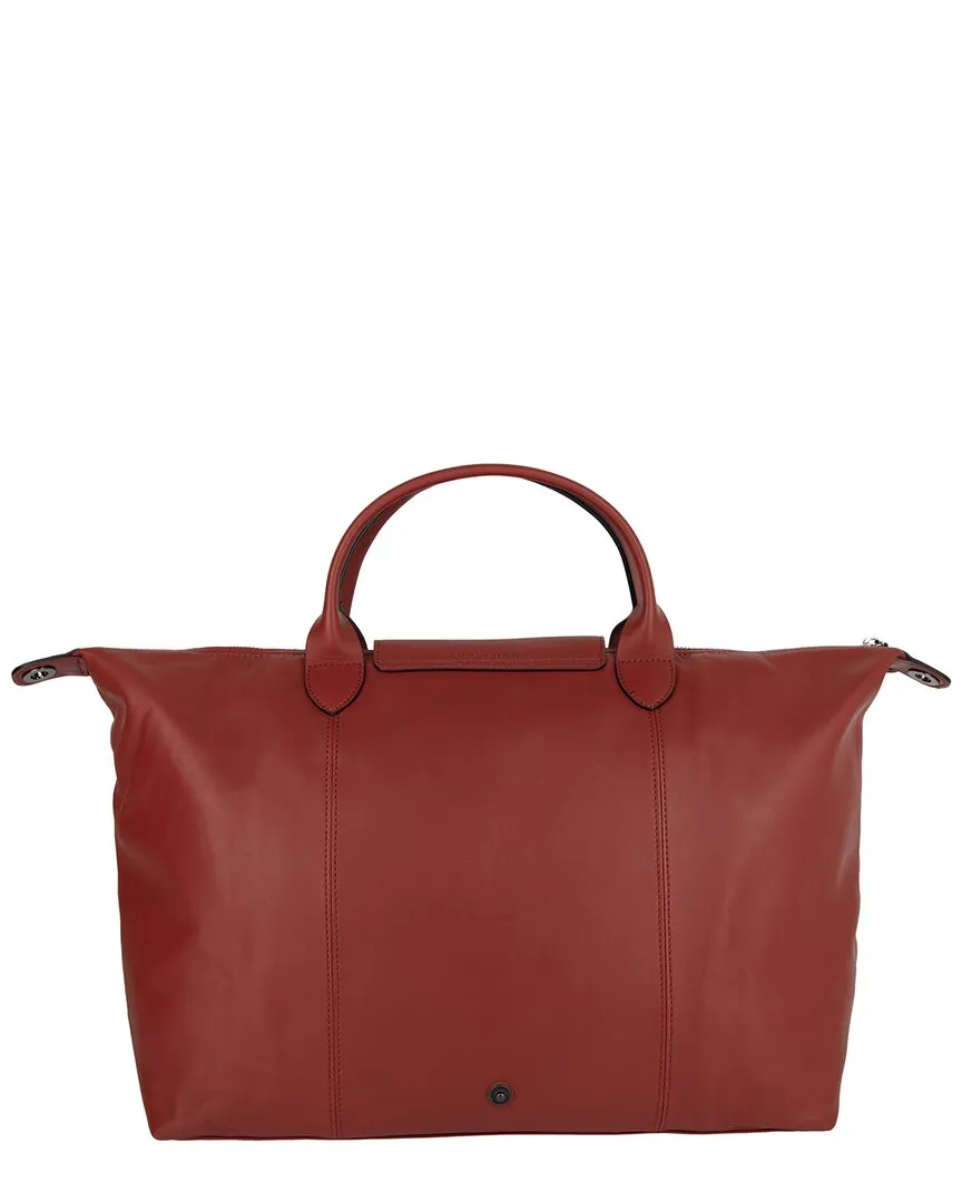 Longchamp Le Pliage Cuir Leather Top Handle Bag