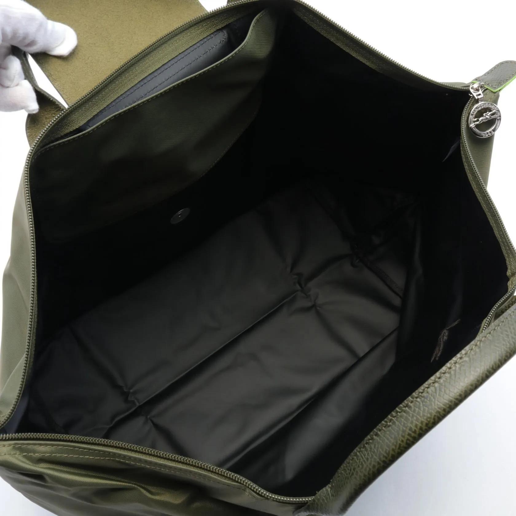 Longchamp Le Pliage Green Travel S Tote Bag Nylon Leather
