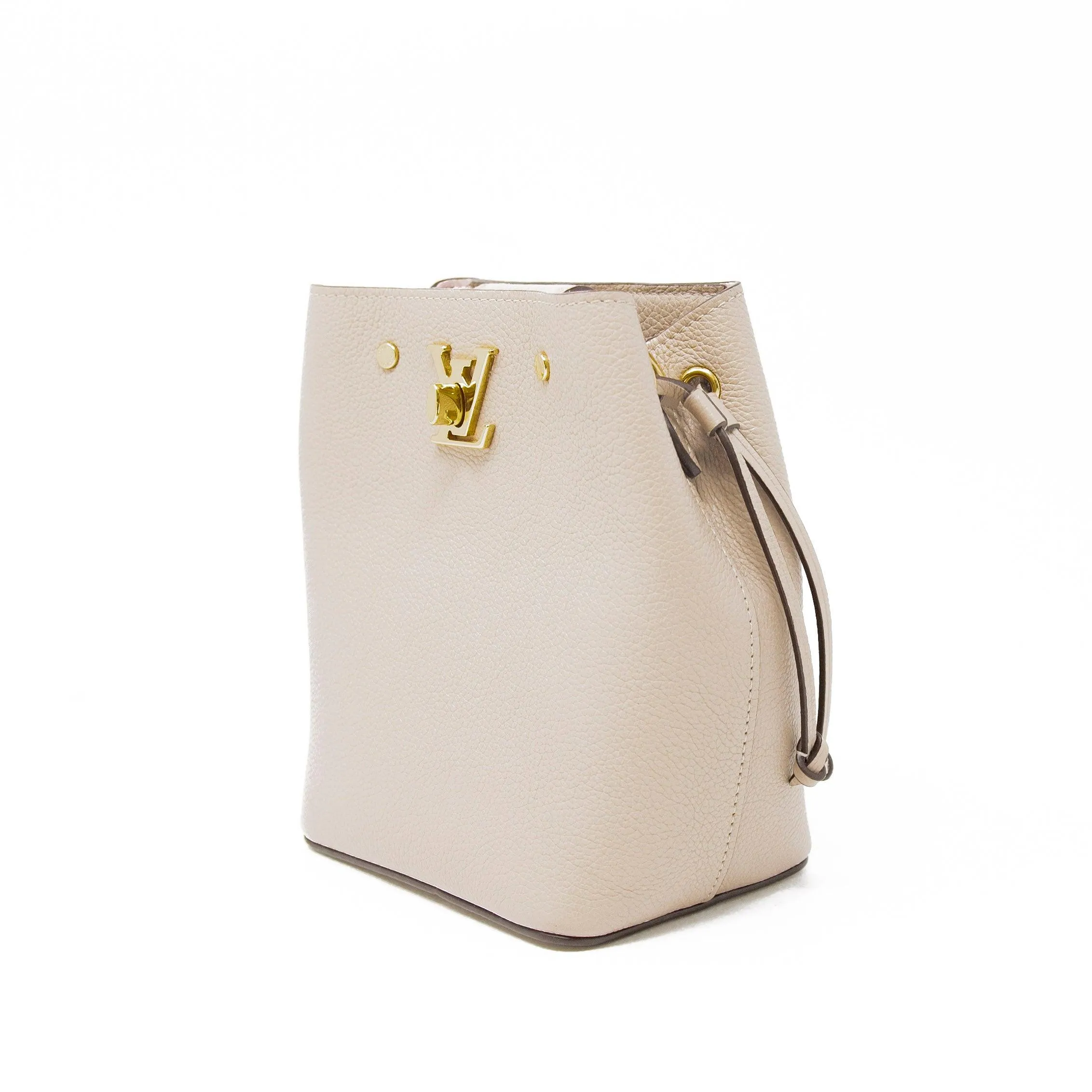 Louis Vuitton Greige Nano Lockme Bucket Bag