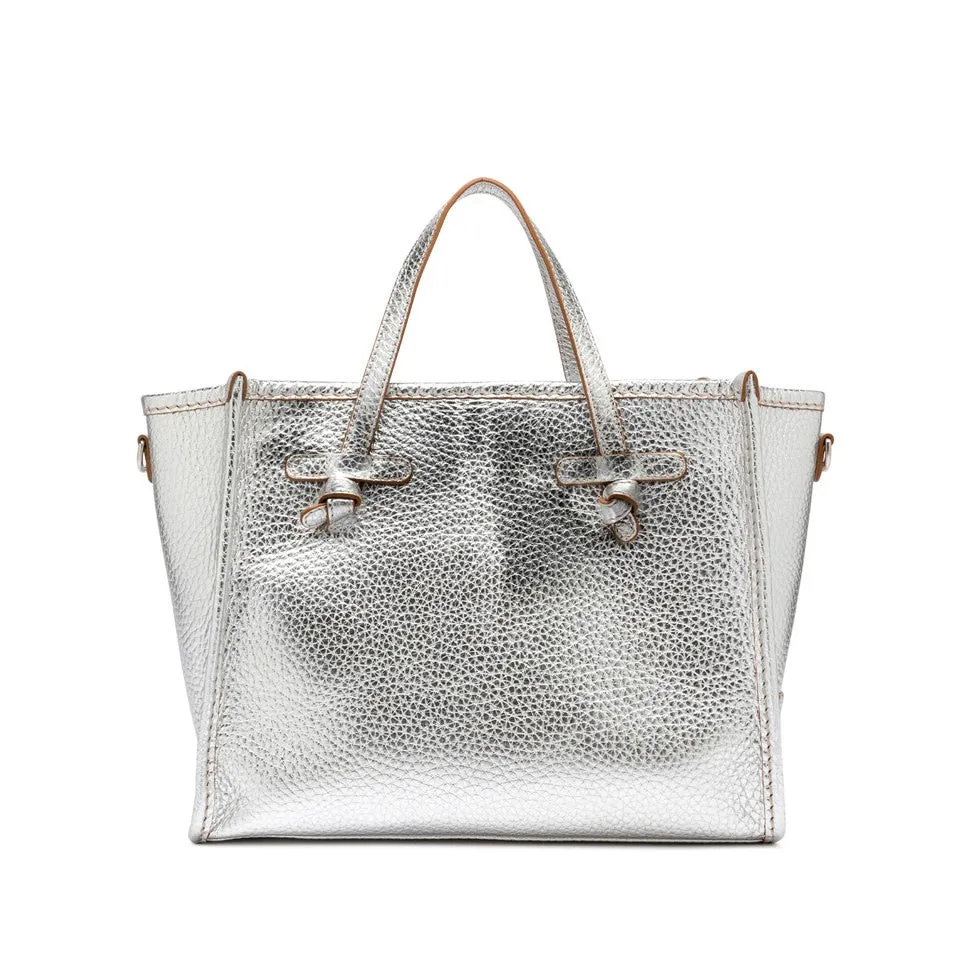 Marcella Silver Calf Leather Handbag