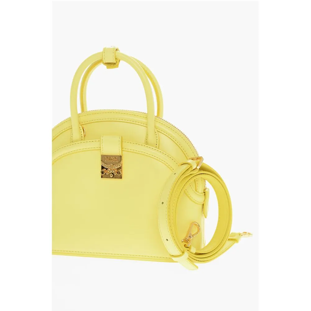 MCM Leather ANNA Crossboby Bag with gold Metal Logo Women's Plaque
