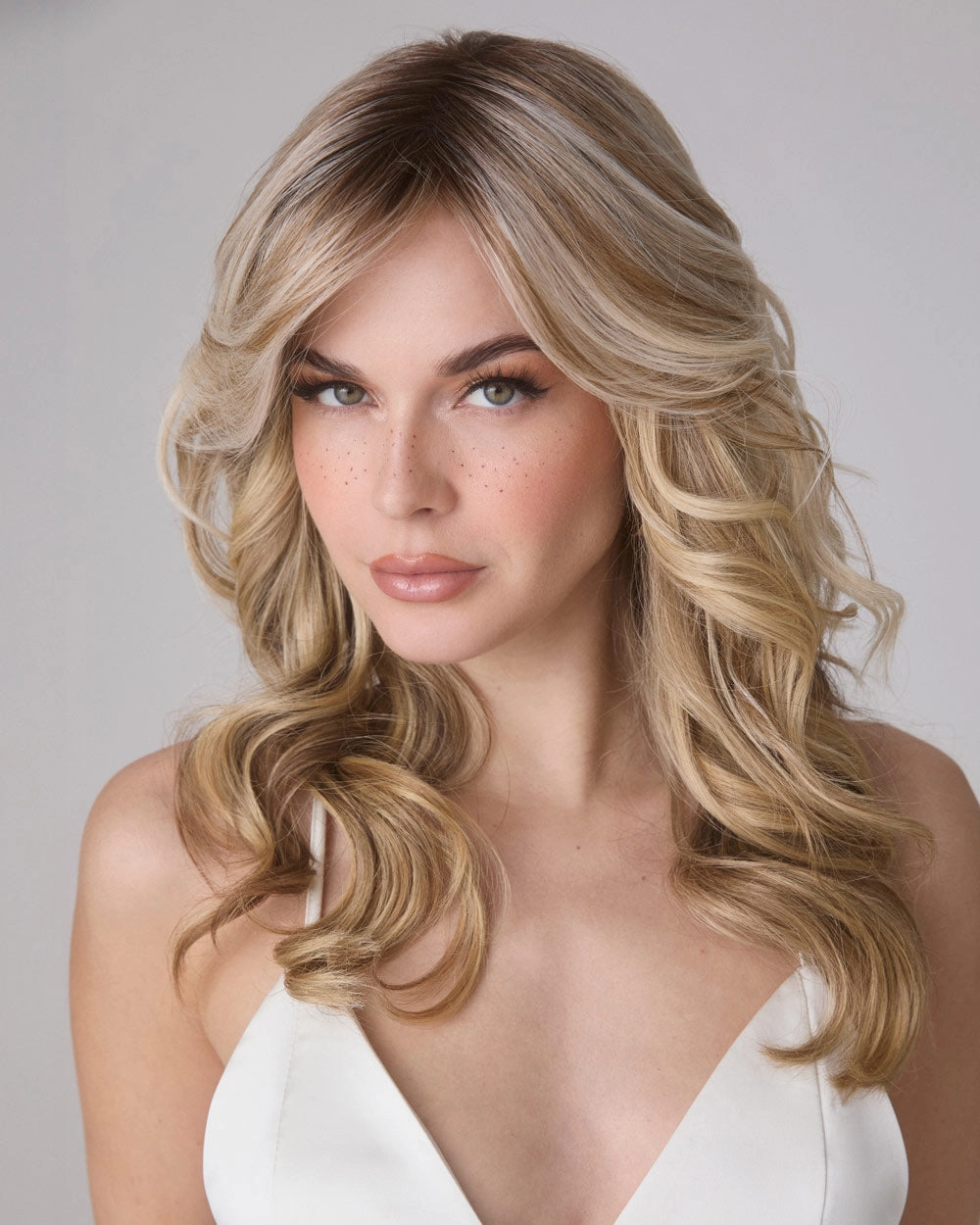 Medium Wavy TP Mono (Exclusive) | Lace Front & Monofilament Synthetic Hair Topper by Amore