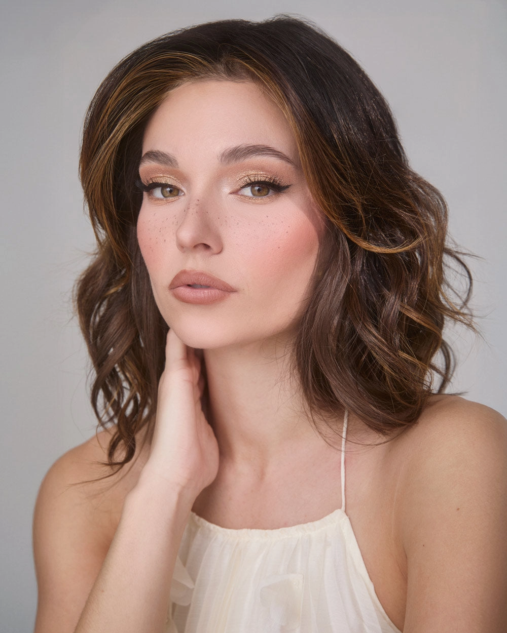 Medium Wavy TP Mono (Exclusive) | Lace Front & Monofilament Synthetic Hair Topper by Amore