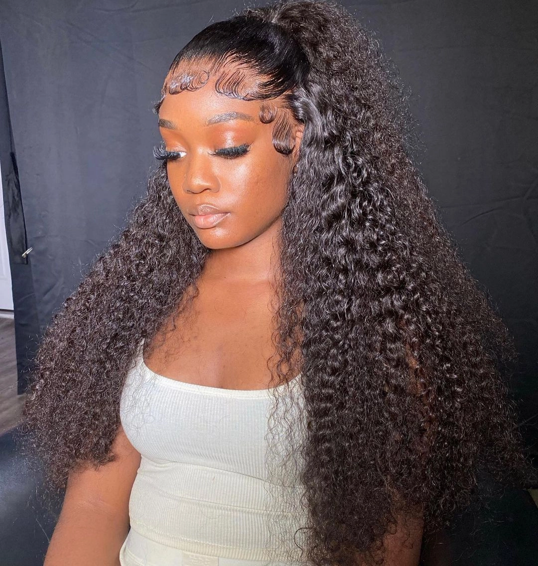 Mia 13x6 Skin Melt Lace Front Jerry Curly Human Hair Wig