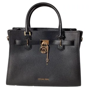 Michael Kors Hamilton Medium Satchel in Black Leather