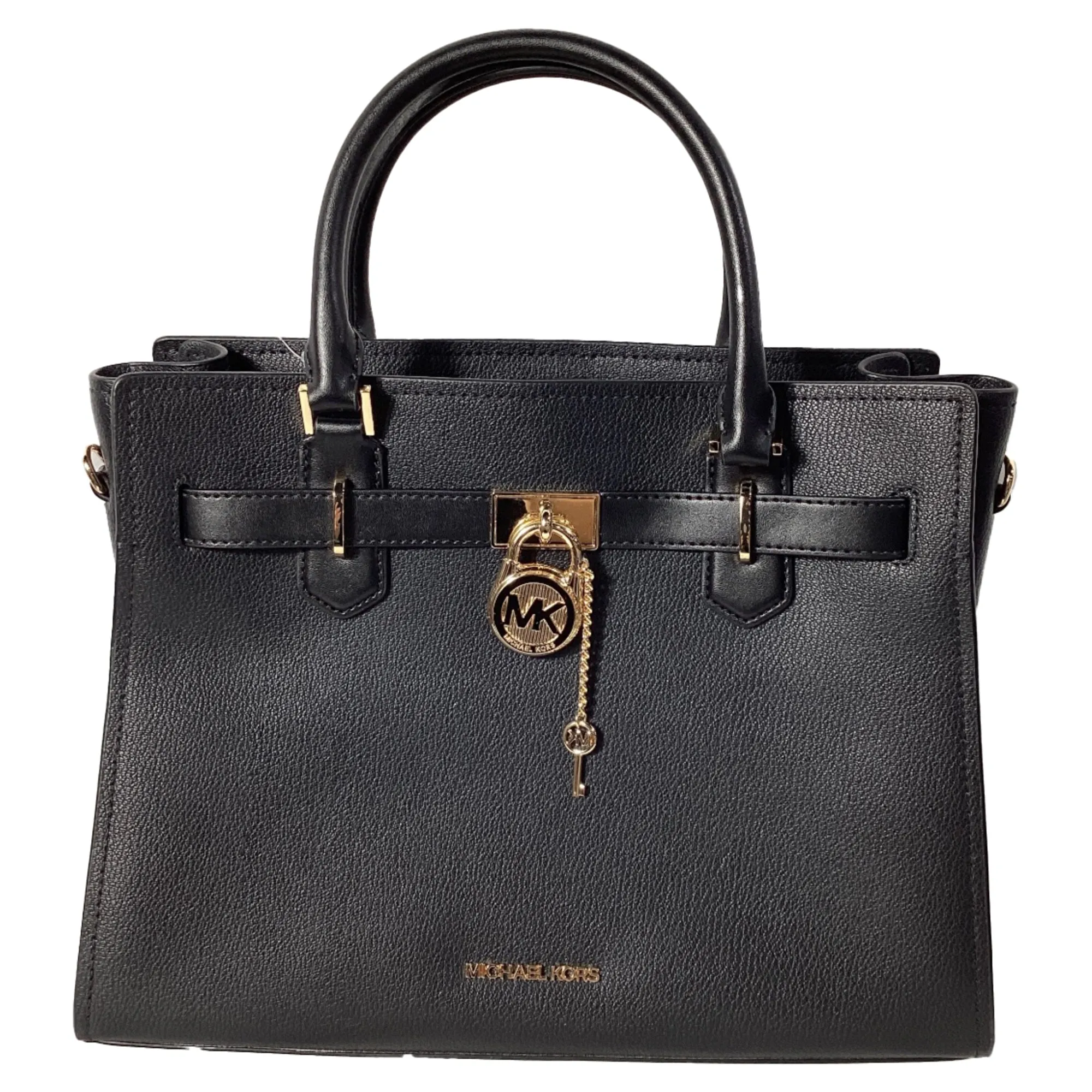 Michael Kors Hamilton Medium Satchel in Black Leather