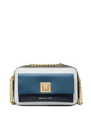 Michael Michael Kors Sylvia Tricolor Crossgrain Leather Double Zip Crossbody