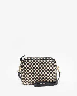 Midi Sac Handbags - Crossbody - Midi Sac Black & Cream Woven Checker