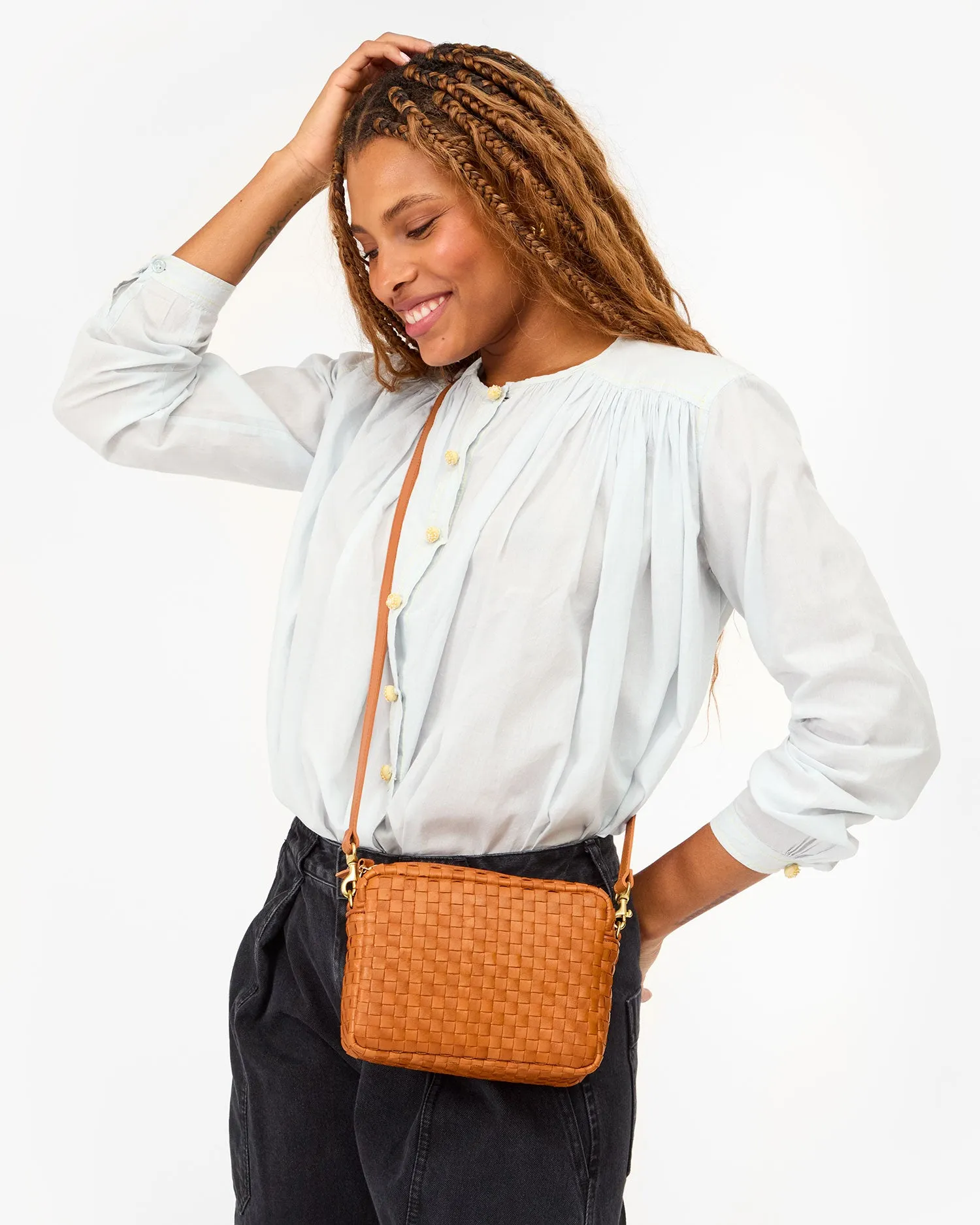 Midi Sac Handbags - Crossbody - Midi Sac Natural Woven Checker