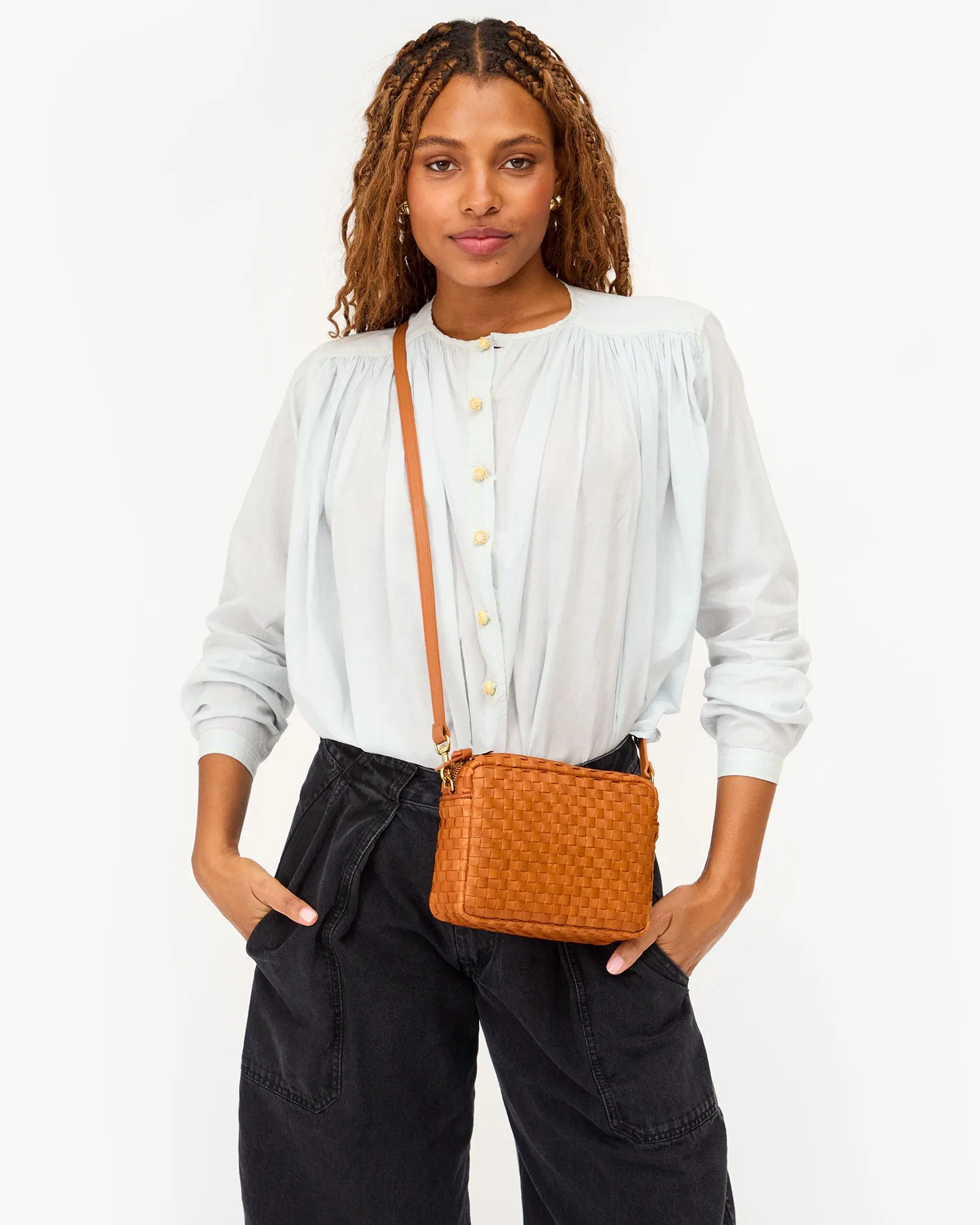 Midi Sac Handbags - Crossbody - Midi Sac Natural Woven Checker