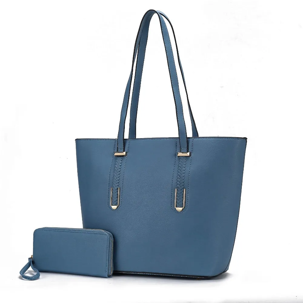 Mina Vegan Leather Womens Tote and Wristlet Wallet - 2 pieces by Mia K