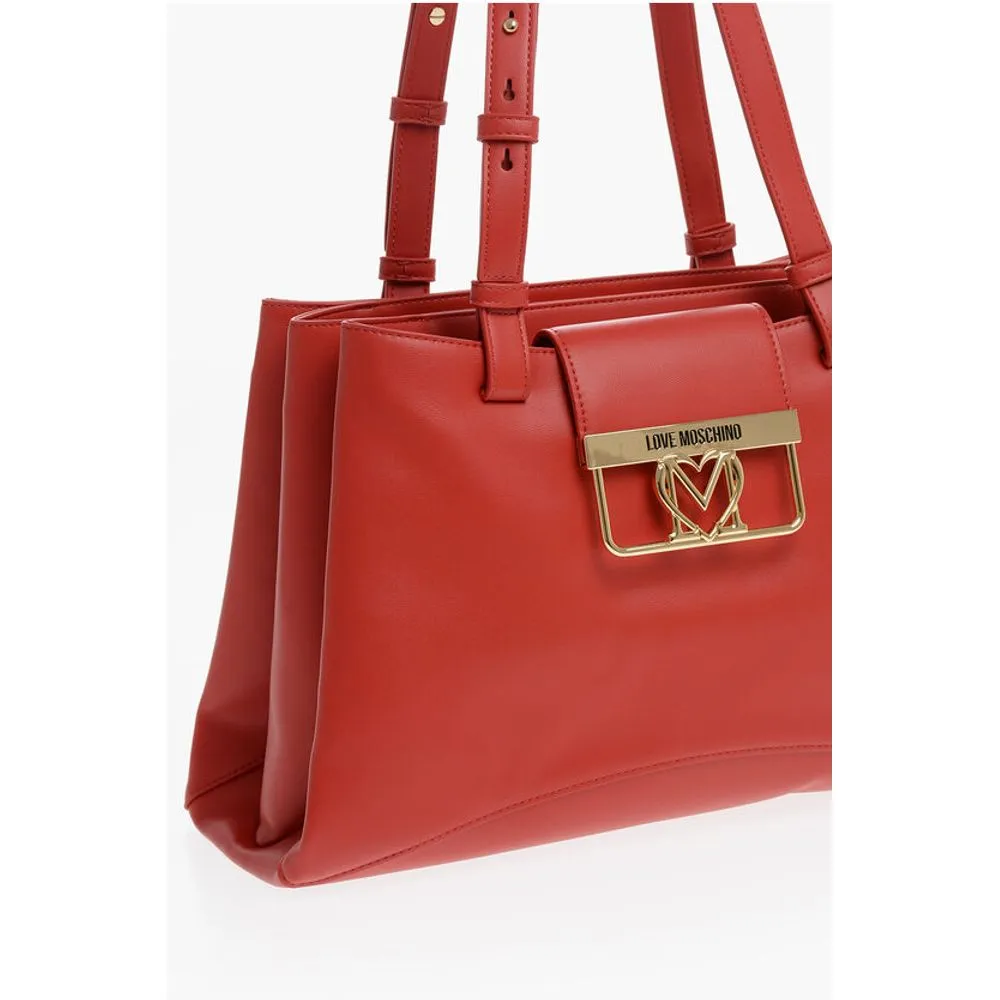 Moschino LOVE 3 Compartment Faux Leather Tote Women's Bag