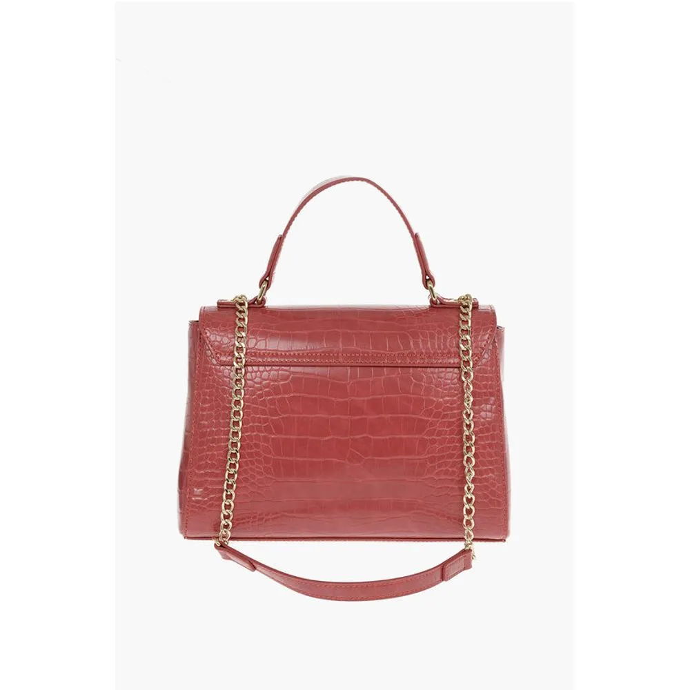 Moschino LOVE Crocodile Printed Faux Leather Hand Women's Bag