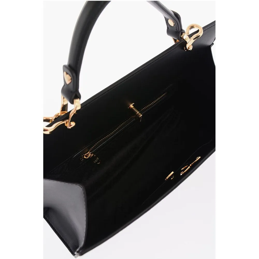 Moschino LOVE Faux Leather Bag with Golden Chain and Turn Lock Women's Closur