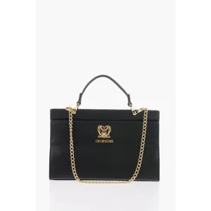Moschino LOVE Faux Leather Bag with Golden Chain and Turn Lock Women's Closur