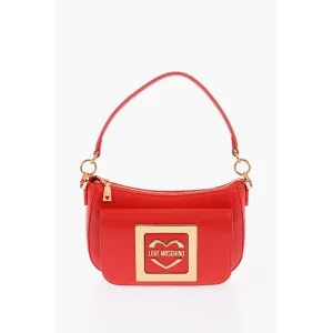 Moschino LOVE Faux Leather Bag with Removable Shoulder Strap and Women's Meta