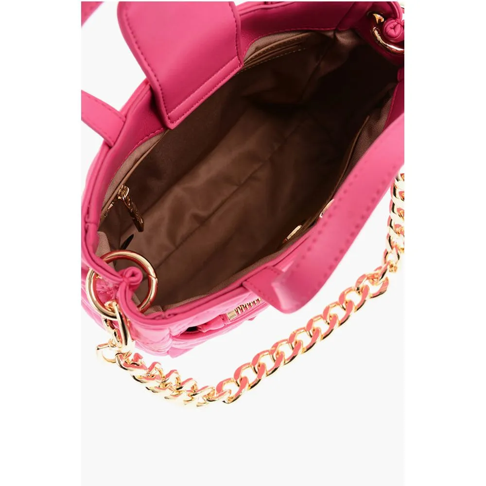 Moschino LOVE Faux Leather Quilted Mini Bag with Matching Women's Pochette