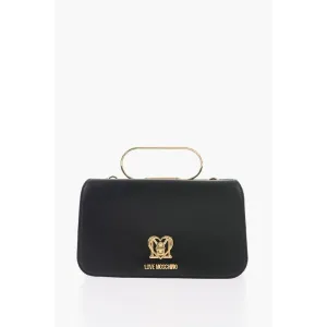 Moschino LOVE Solid Color Handbag with Removable Faux Fur Women's Handle